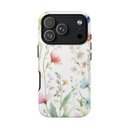 Watercolor Wildflower & Butterfly Phone Case - iPhone, Samsung, and Google case