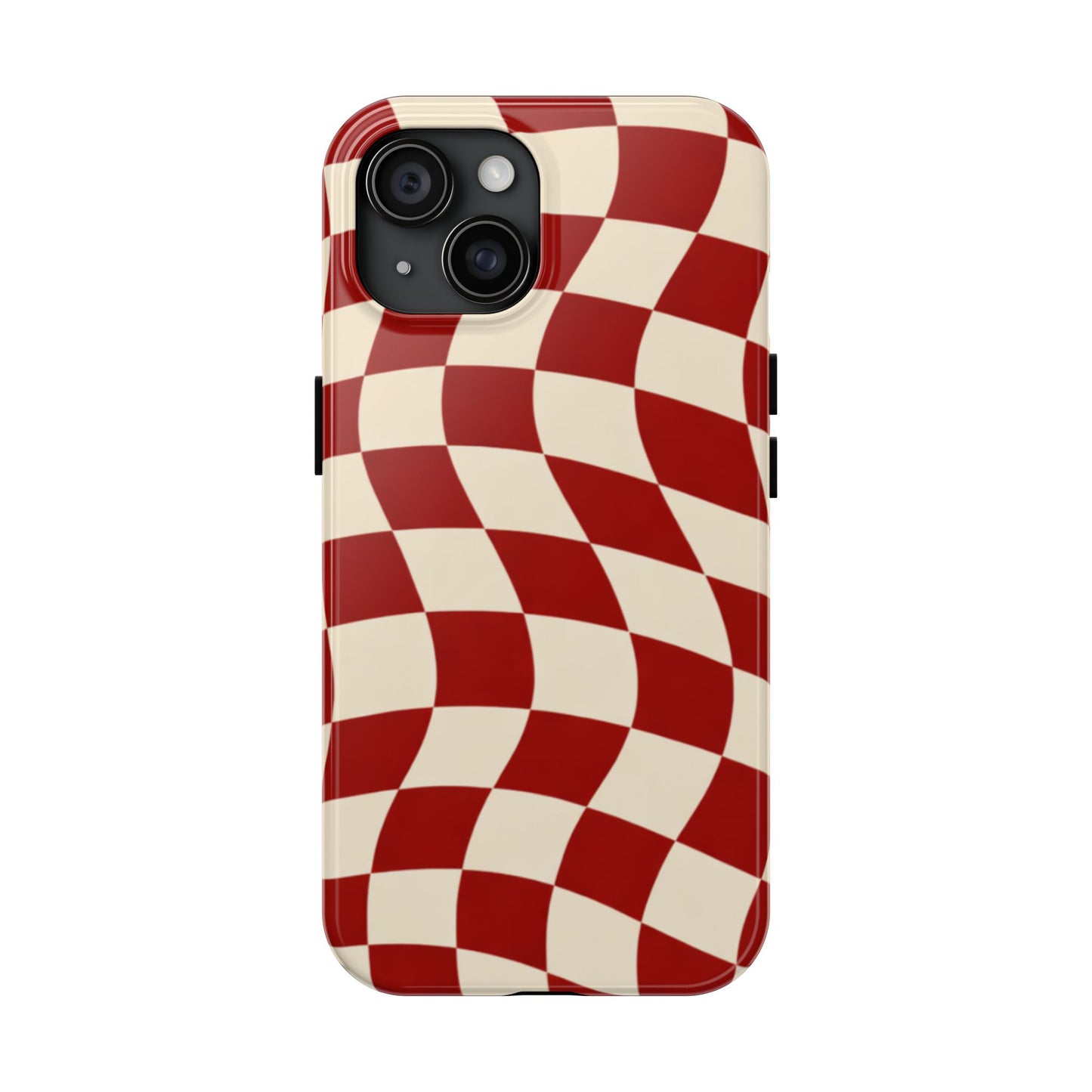 Red Wavy Checker Phone Case
