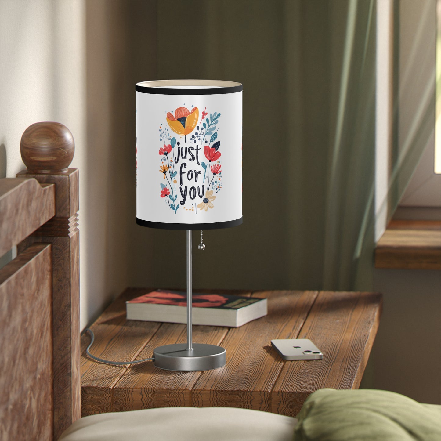 Floral Table Lamp - "Just For You" Design - Gift - Lamp on a Stand, US|CA plug - Table Lamps
