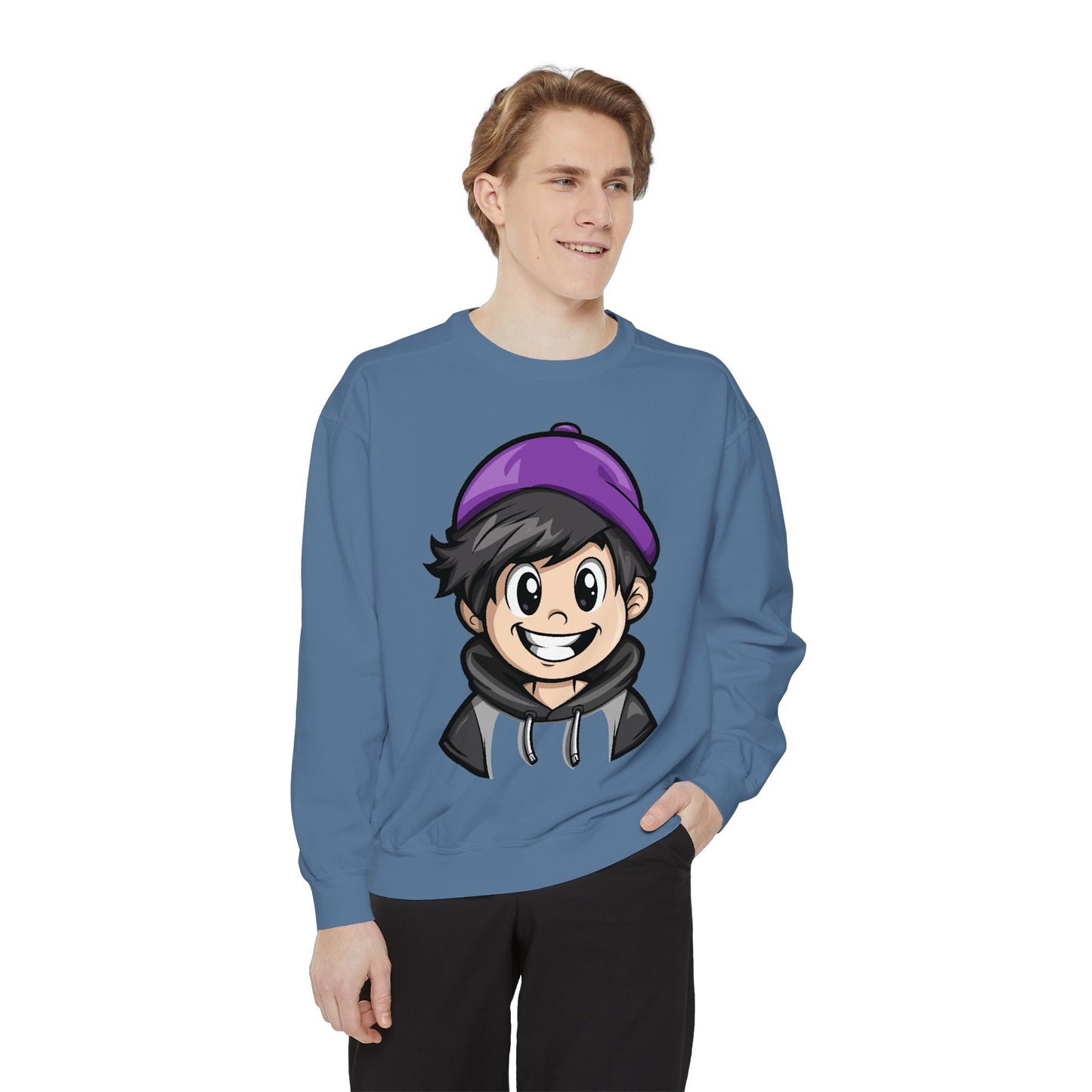 Men's Garment-Dyed Sweatshirt - Happy Vibes