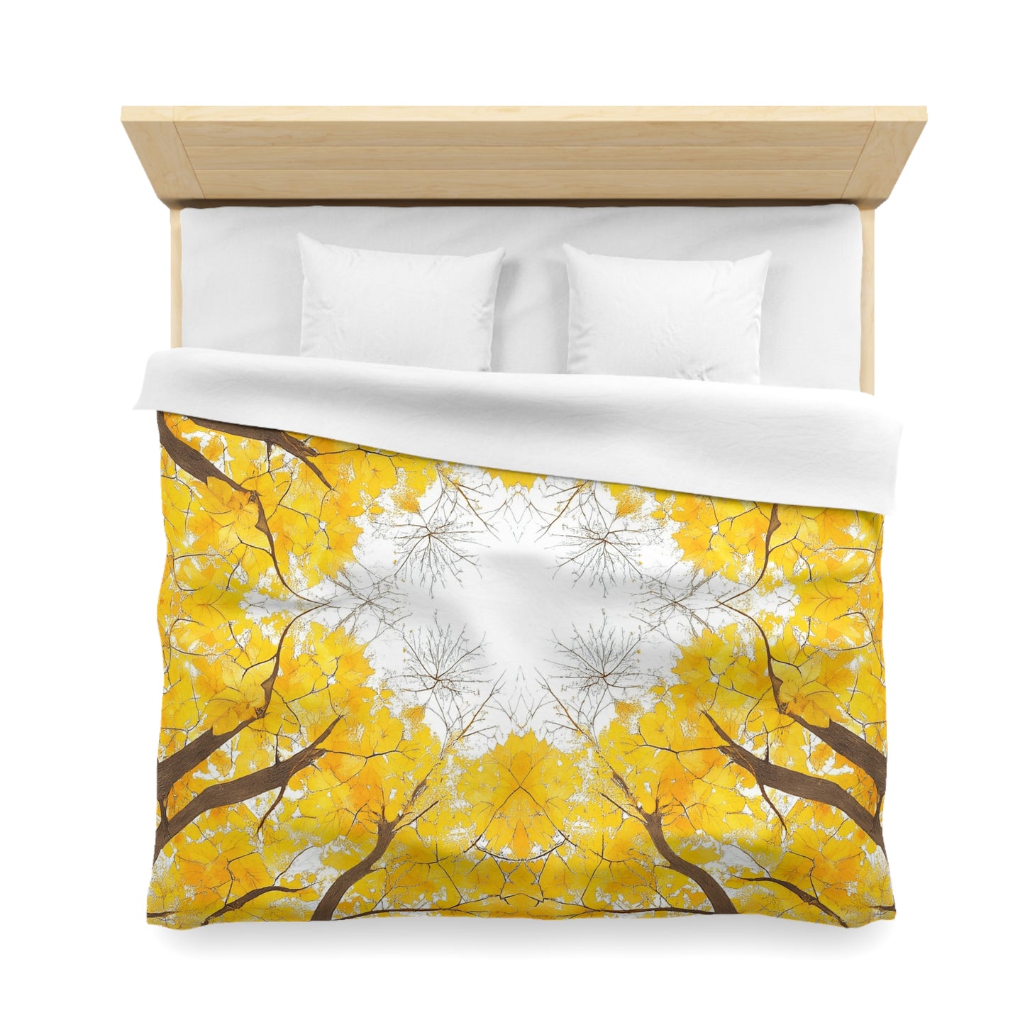 Microfiber Duvet Cover with Yellow Maple Leaves design