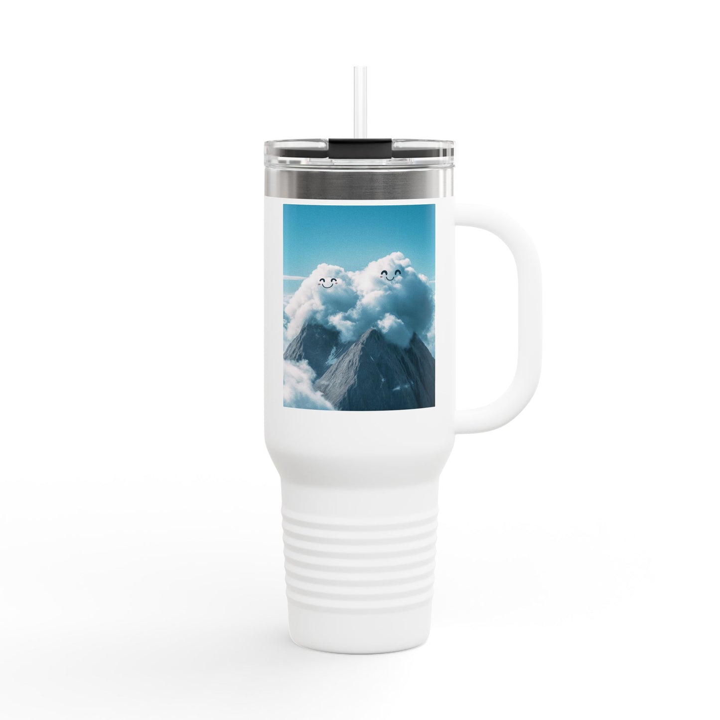 Insulated Travel Mug, 40oz - Cloud Smiles Design Insulated Mug