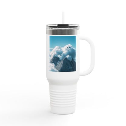 Insulated Travel Mug, 40oz - Cloud Smiles Design Insulated Mug