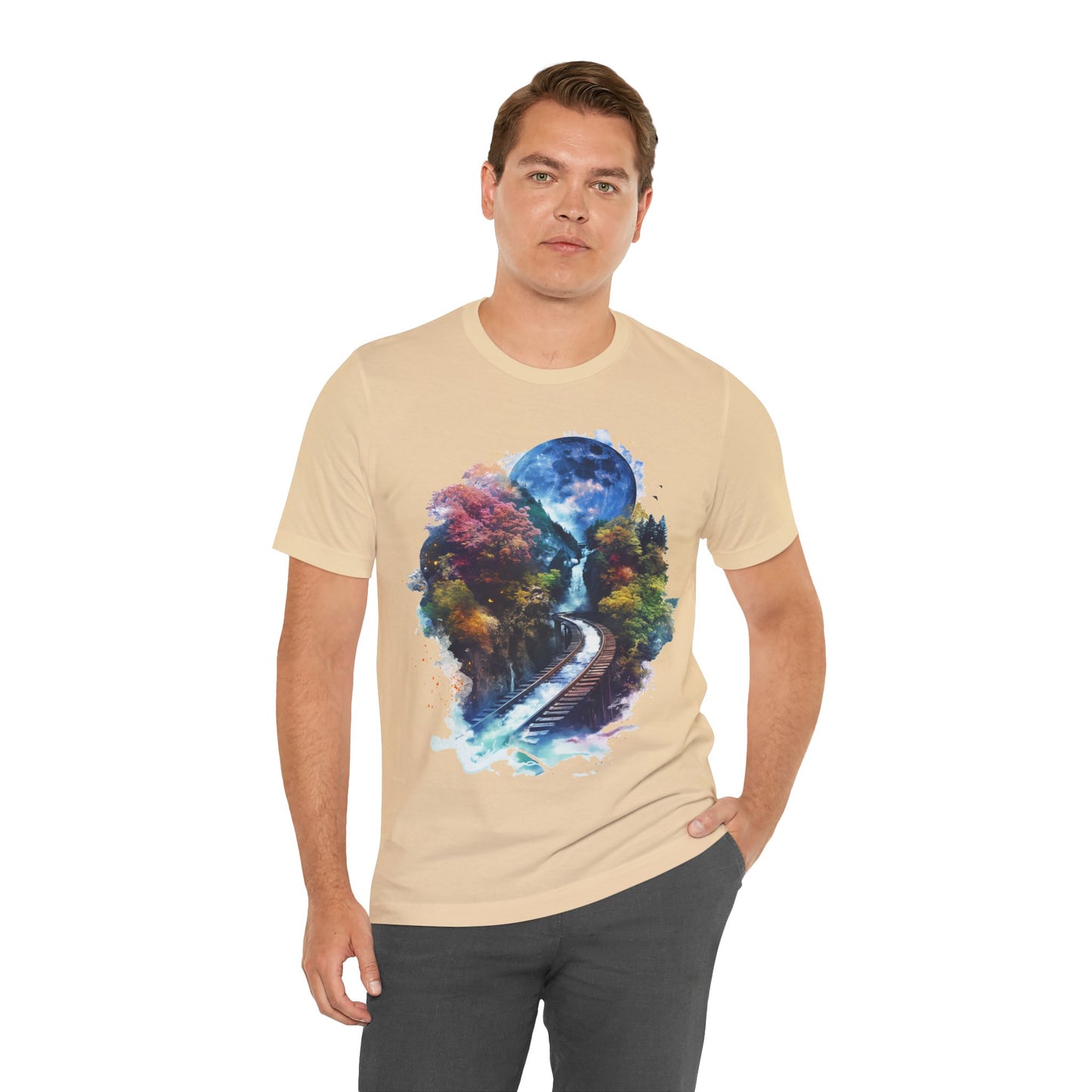 Classic and Unisex T-Shirt with 3D Watercolor design - Lightweight Fabric Tee