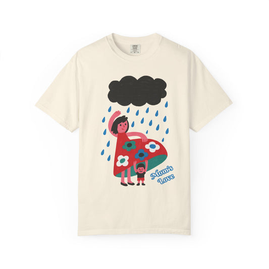 Colorful Rainy Day Unisex T-Shirt - Whimsical Design Featuring Flowers & Clouds - Mother's day Gift - Birthday Gift
