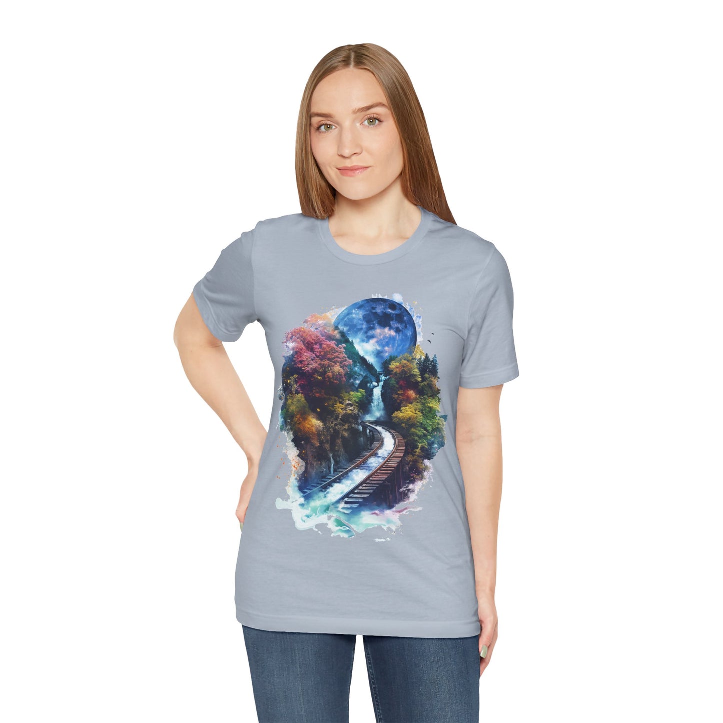 Classic and Unisex T-Shirt with 3D Watercolor design - Lightweight Fabric Tee