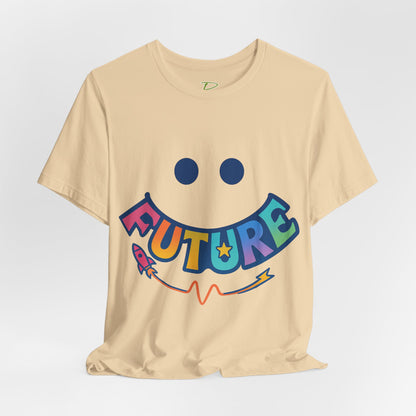 Colorful Future Smiley Unisex Tee - Vibrant Graphic T-Shirt for Optimism and Fun - Lightweight Fabric T-shirt
