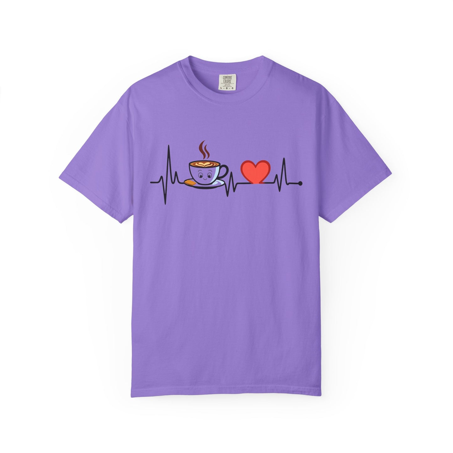 Cute Coffee Heartbeat T-Shirt, Unisex Tee for Coffee Lovers, Gift for Baristas, Casual Wear, Perfect for Birthdays and Holidays