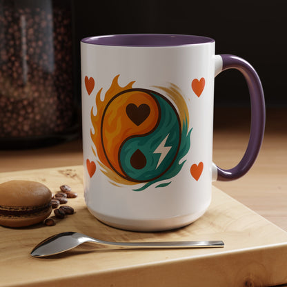 Bold Yin Yang Accent Coffee Mug – 11oz & 15oz – Perfect for Coffee Lovers