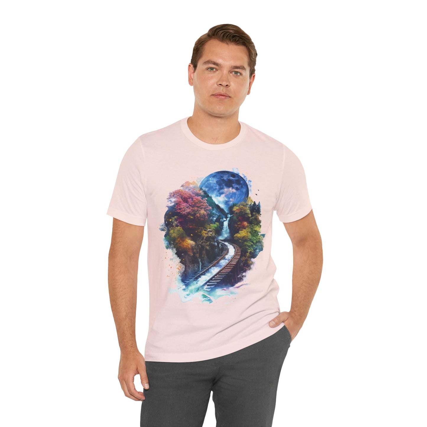 Classic and Unisex T-Shirt with 3D Watercolor design - Lightweight Fabric Tee