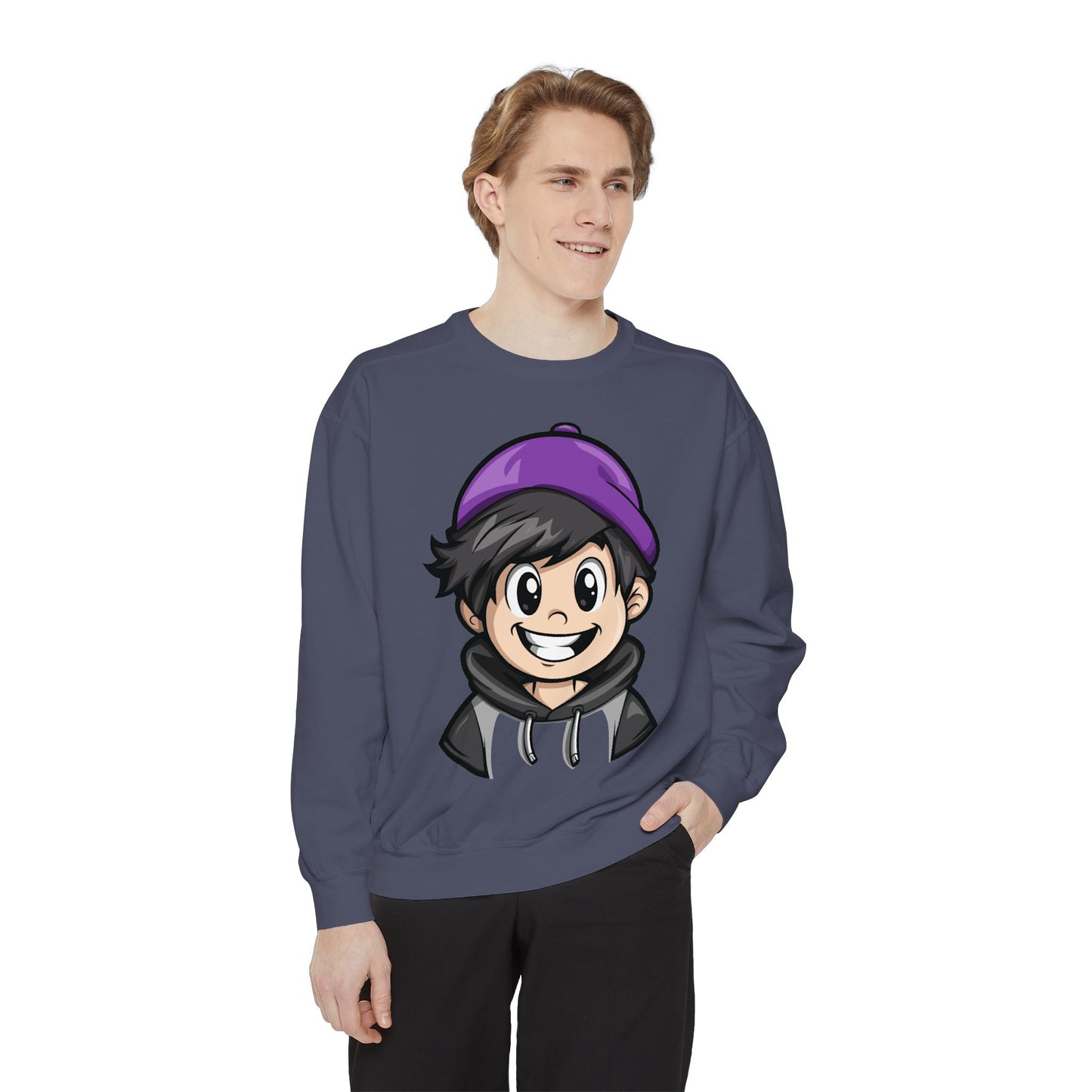 Men's Garment-Dyed Sweatshirt - Happy Vibes