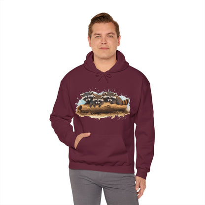 Cozy Raccoon Hooded Sweatshirt - Unisex Heavy Blend™- Raccoon in hoodie - Raccoon Hoodie with ears