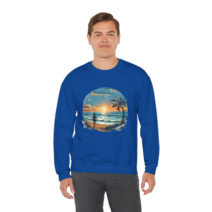 Unisex Heavy Blend™ Crewneck Sweatshirt - Colorful Beach Design