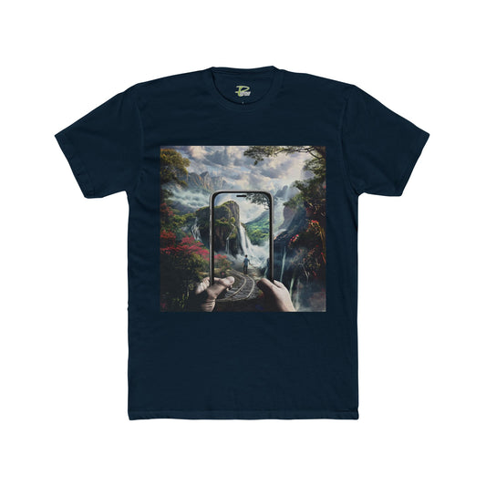 Through the Screen: A Journey into Fantasy Men's Cotton Crew Tee