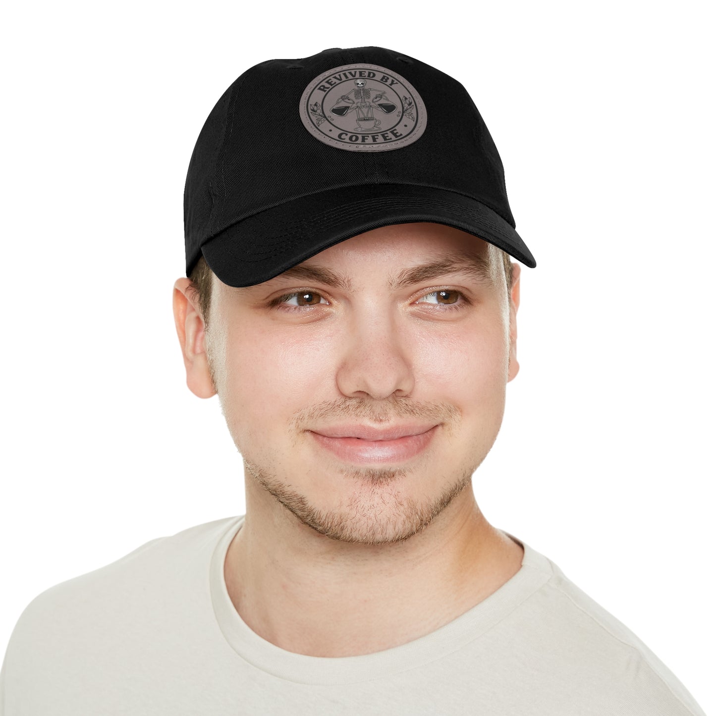 Revived by Coffee Dad Hat with Leather Patch - Perfect Gift for Coffee Lovers