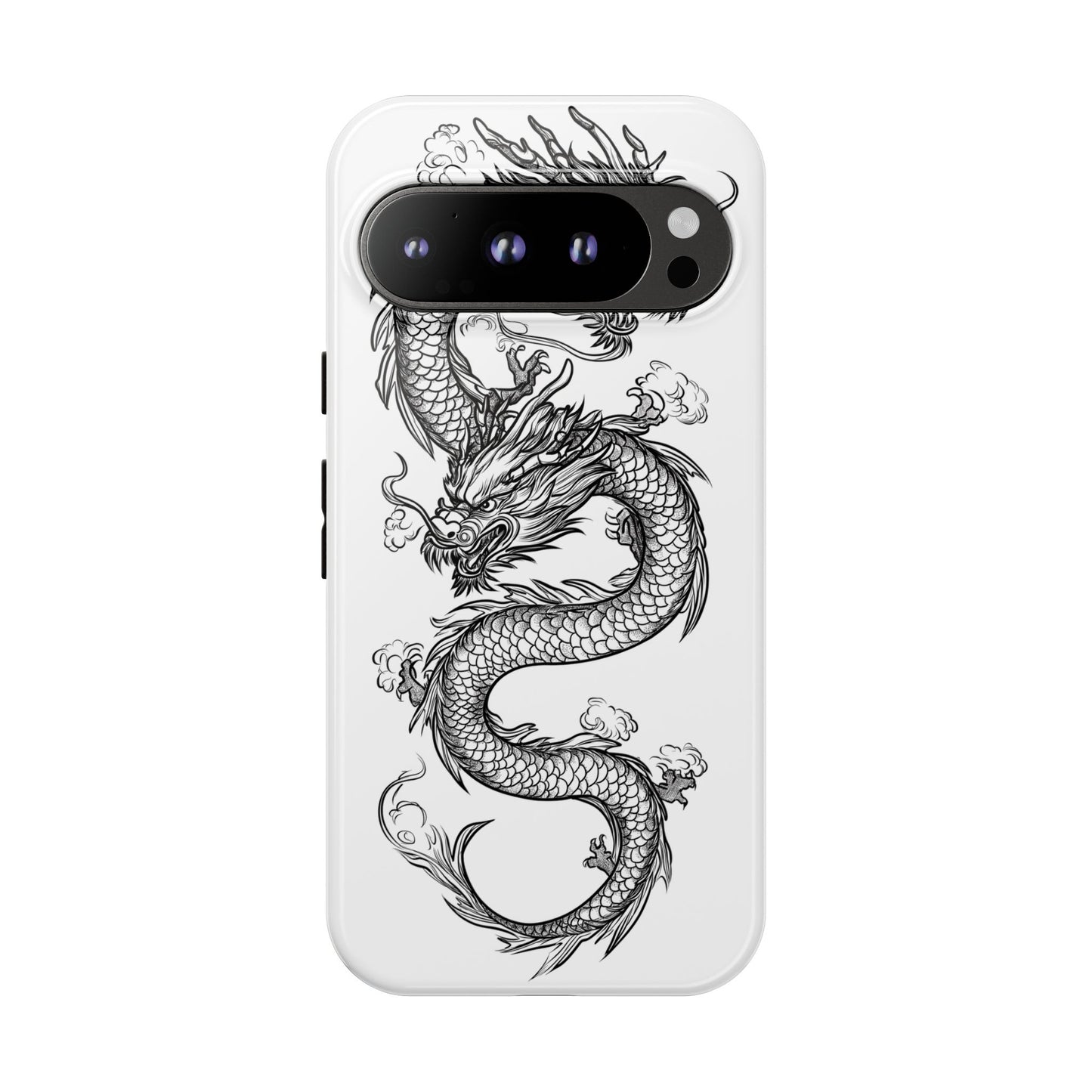 Dragons Phone Cases - Black Ink Tattoo Design of Dragons Tough Cases