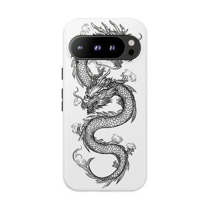 Dragons Phone Cases - Black Ink Tattoo Design of Dragons Tough Cases