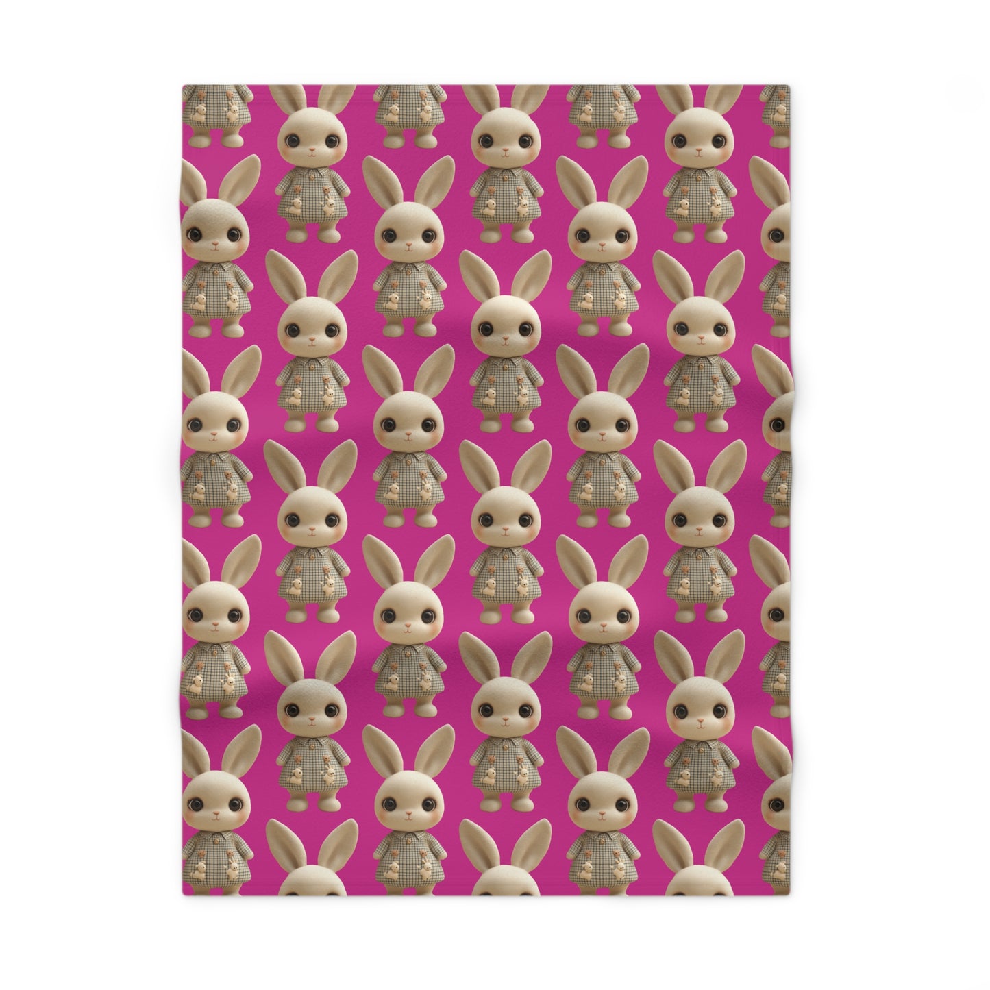 Soft Pink Fleece Baby Blanket - Rabbit Baby Blanket