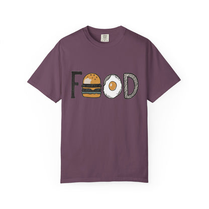 Food Unisex Garment-Dyed T-Shirt | Fun Burger & Egg Graphic