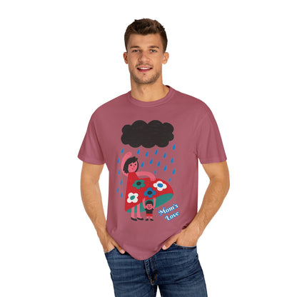 Colorful Rainy Day Unisex T-Shirt - Whimsical Design Featuring Flowers & Clouds - Mother's day Gift - Birthday Gift