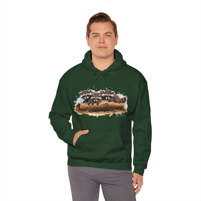 Cozy Raccoon Hooded Sweatshirt - Unisex Heavy Blend™- Raccoon in hoodie - Raccoon Hoodie with ears