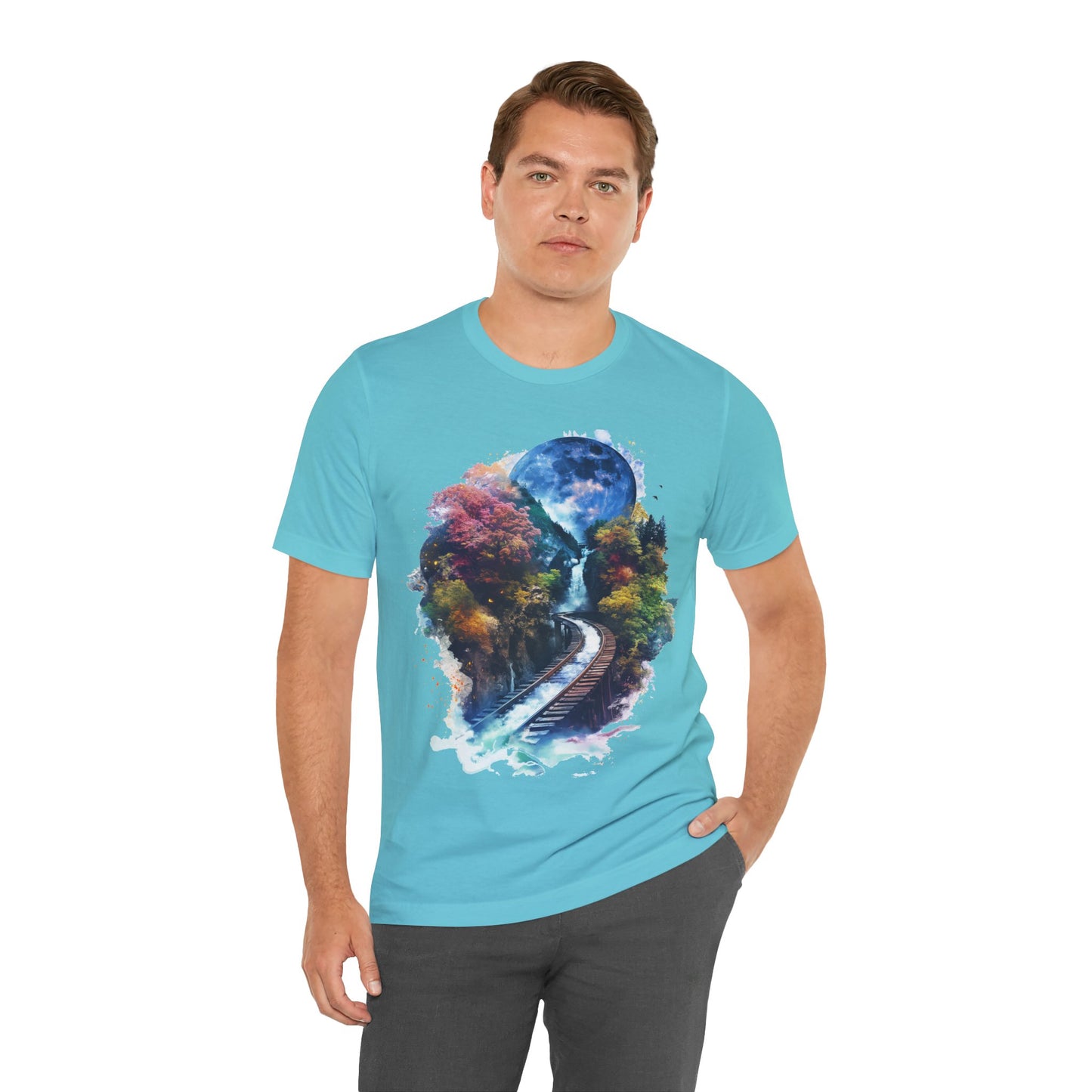 Classic and Unisex T-Shirt with 3D Watercolor design - Lightweight Fabric Tee