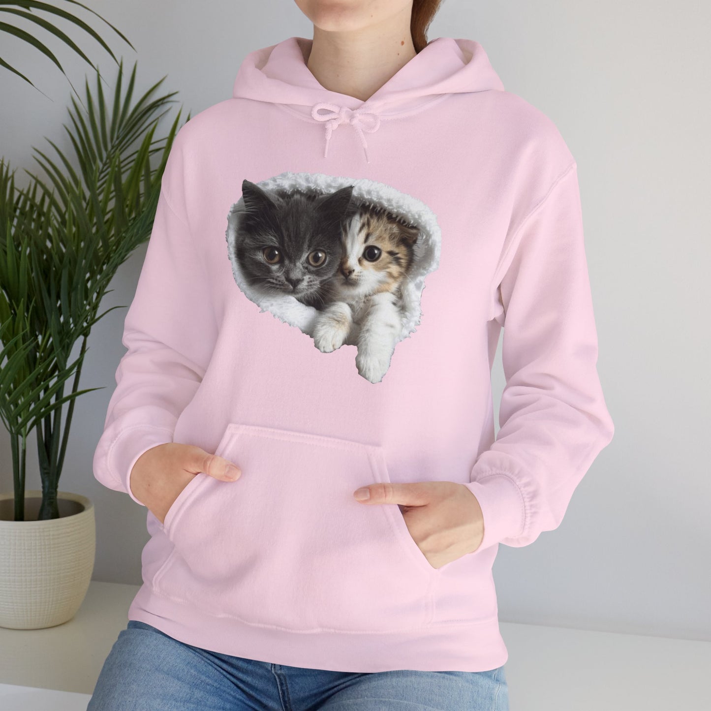 Cute Cat Design for Cat Lovers - Unisex Heavy Blend™ Hooded Sweatshirt - Cat Hoodies for Men and Women