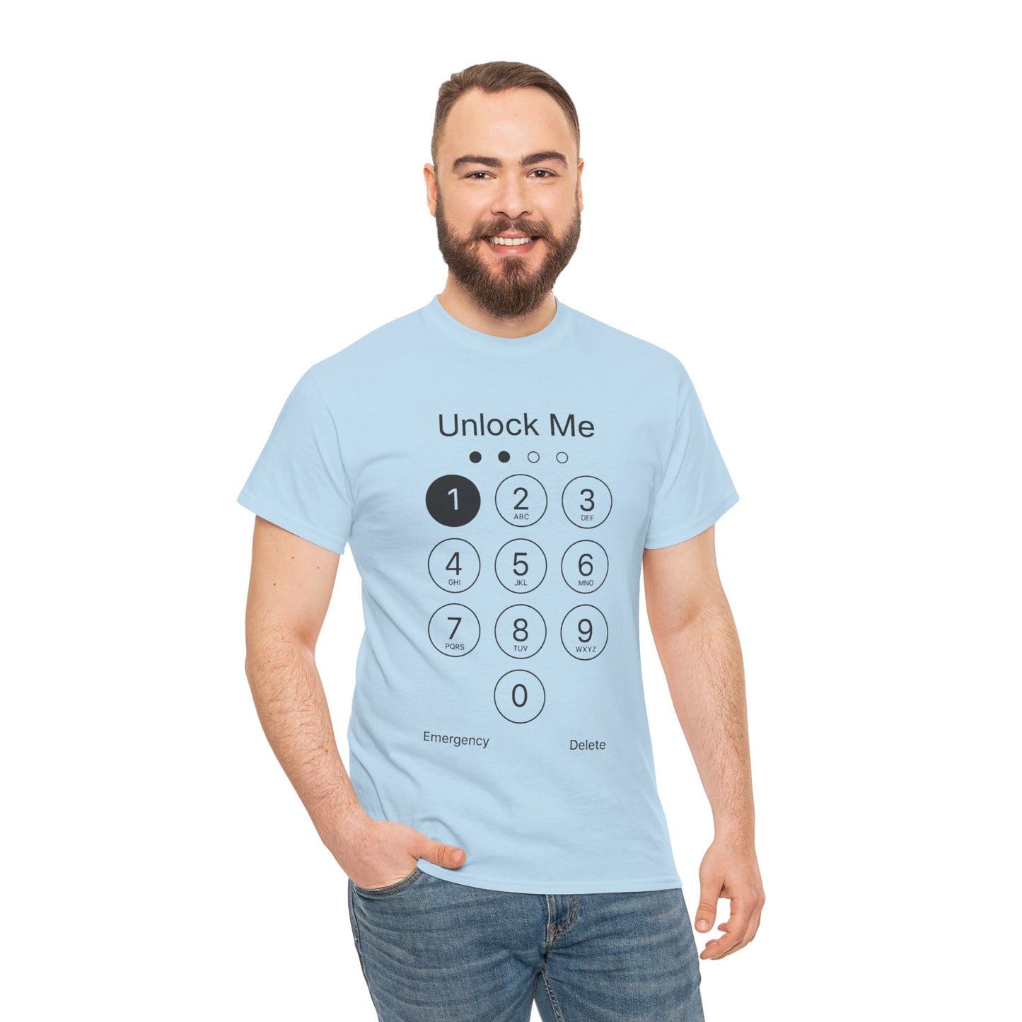 Unlock Me Graphic Tee, Funny T-Shirt for Tech Lovers, Casual Wear, Gift for Birthdays, Tech-themed Apparel, Unisex Heavy Cotton Tee