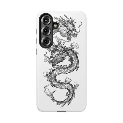 Dragons Phone Cases - Black Ink Tattoo Design of Dragons Tough Cases