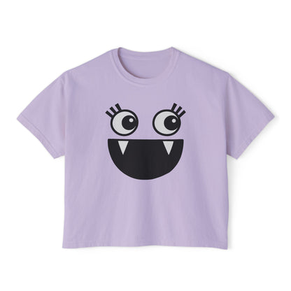 Cute Monster Women's Boxy Tee - Playful Graphic T-Shirt for Fun Style