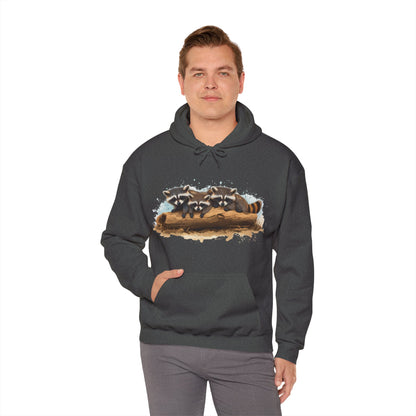 Cozy Raccoon Hooded Sweatshirt - Unisex Heavy Blend™- Raccoon in hoodie - Raccoon Hoodie with ears