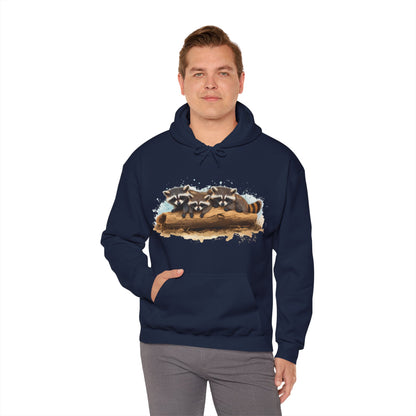 Cozy Raccoon Hooded Sweatshirt - Unisex Heavy Blend™- Raccoon in hoodie - Raccoon Hoodie with ears