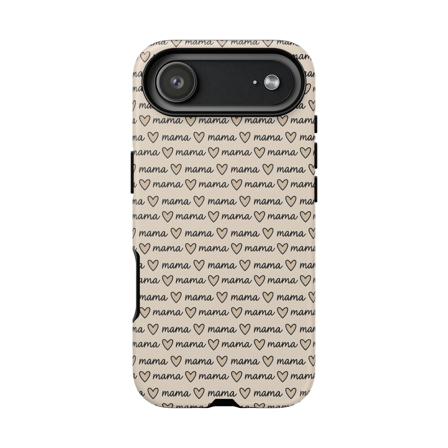 Mama Script Heart Pattern Phone Case
