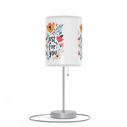 Floral Table Lamp - "Just For You" Design - Gift - Lamp on a Stand, US|CA plug - Table Lamps