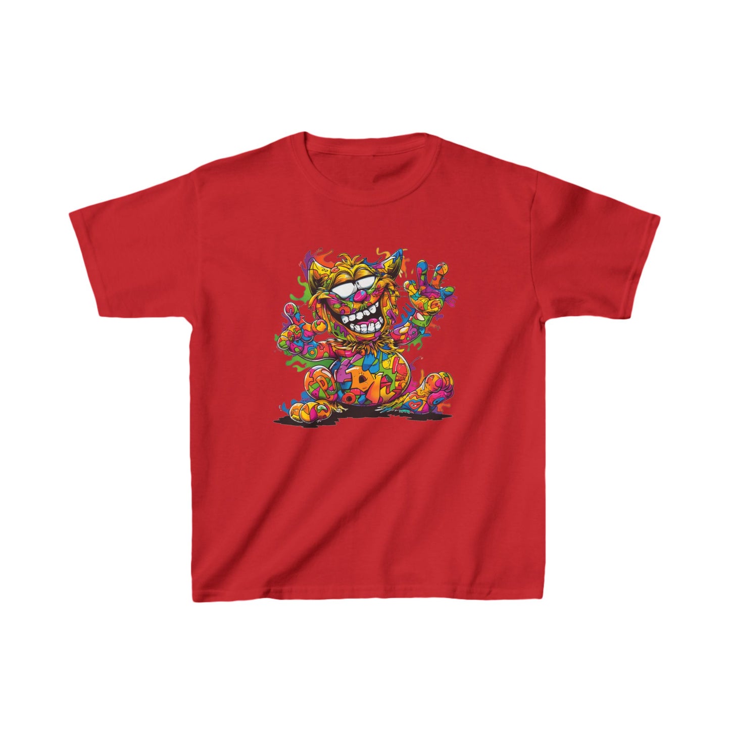 Youth Heavy Cotton™ Tee - Kids Graphic Tee - Unisex Funny Cat T-Shirt