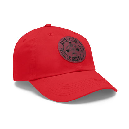 Revived by Coffee Dad Hat with Leather Patch - Perfect Gift for Coffee Lovers