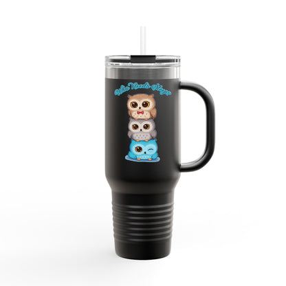 Cute Owl Insulated Travel Mug - 40oz, Perfect for Coffee Lovers