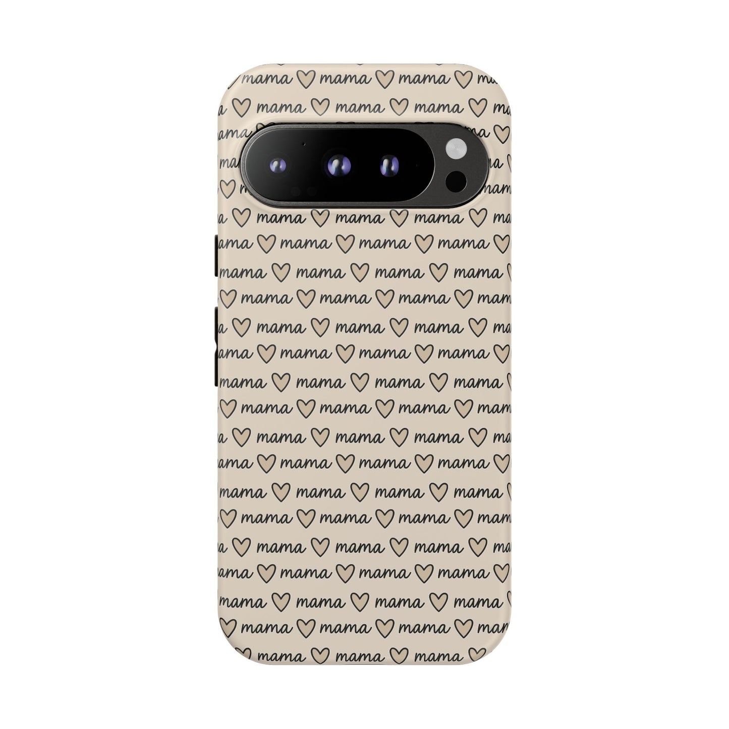 Mama Script Heart Pattern Phone Case