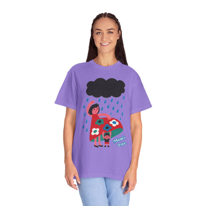 Colorful Rainy Day Unisex T-Shirt - Whimsical Design Featuring Flowers & Clouds - Mother's day Gift - Birthday Gift