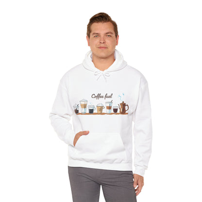 Unisex Heavy Blend™ Hooded Sweatshirt - Coffee Lovers Unisex Hoodie - Cozy Coffee Cups Design Hoodie for Men and Women