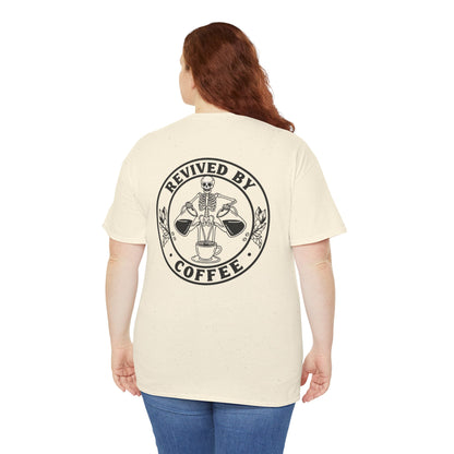 Revived by Coffee Unisex Heavy Cotton Tee - Perfect for Coffee Lovers