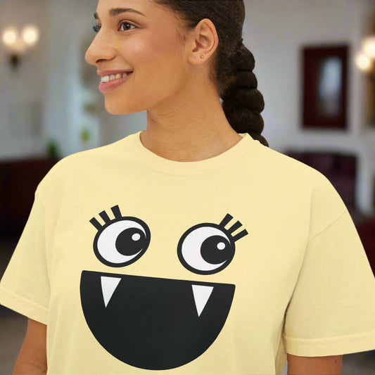 Cute Monster Women's Boxy Tee - Playful Graphic T-Shirt for Fun Style