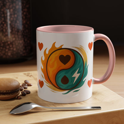 Bold Yin Yang Accent Coffee Mug – 11oz & 15oz – Perfect for Coffee Lovers