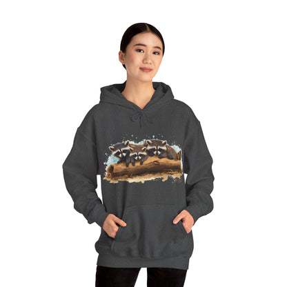 Cozy Raccoon Hooded Sweatshirt - Unisex Heavy Blend™- Raccoon in hoodie - Raccoon Hoodie with ears