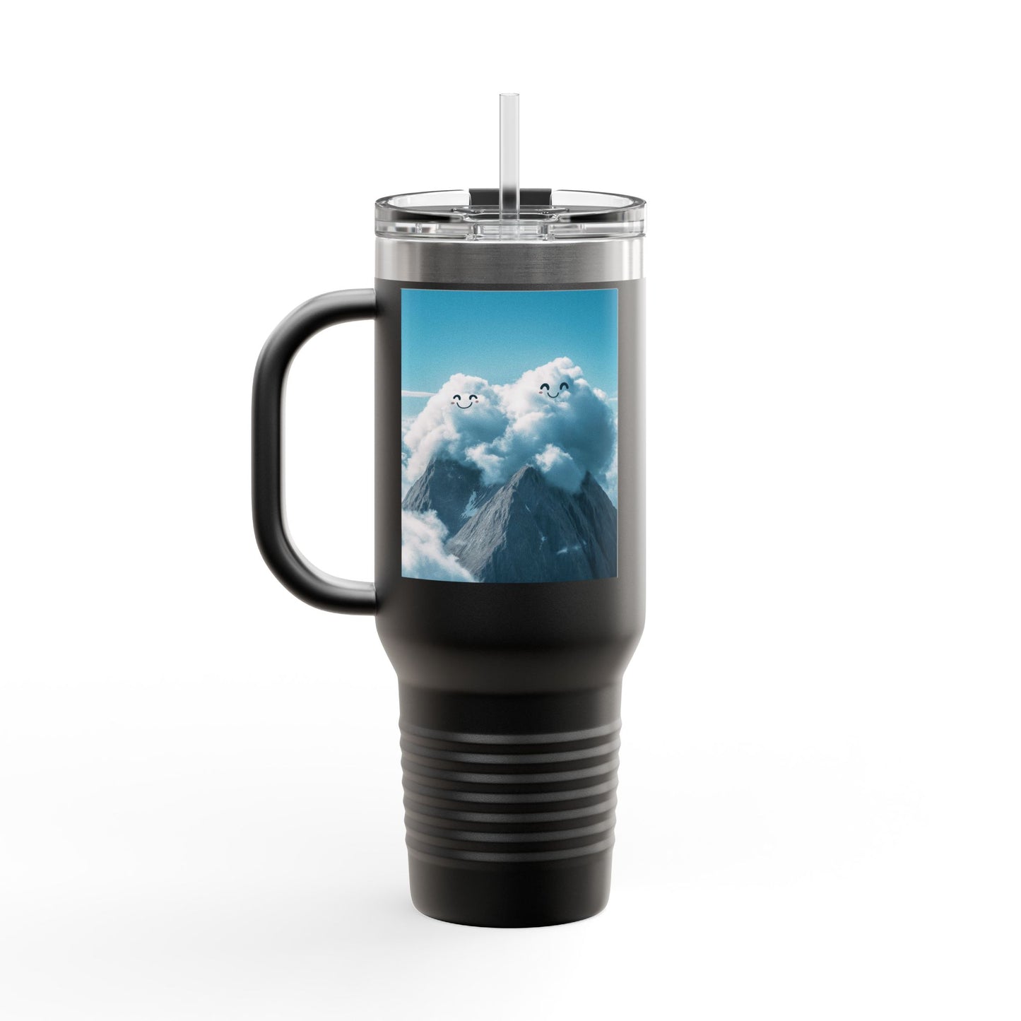 Insulated Travel Mug, 40oz - Cloud Smiles Design Insulated Mug