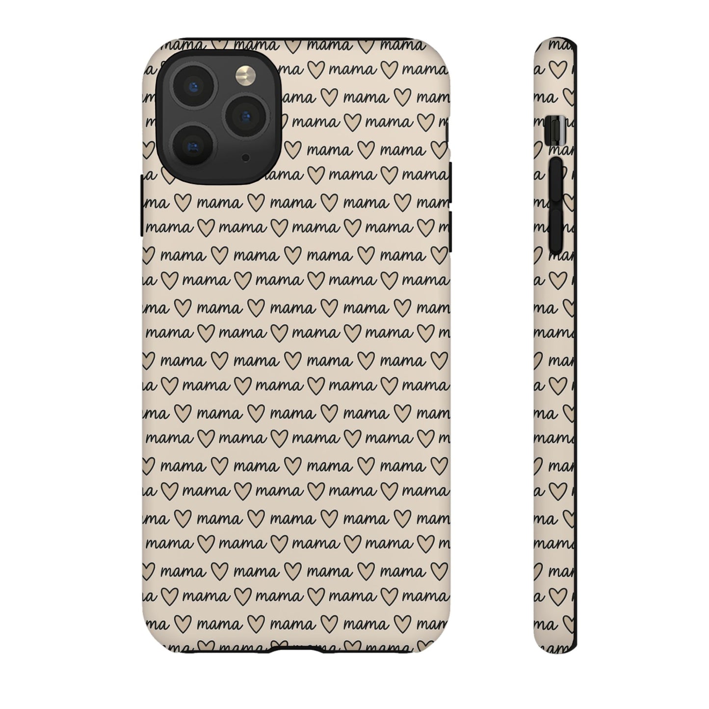 Mama Script Heart Pattern Phone Case