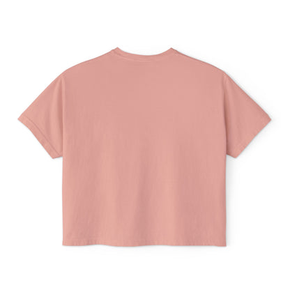 Boho Floral Women's Boxy Tee - Artistic Graphic T-Shirt for Everyday Style