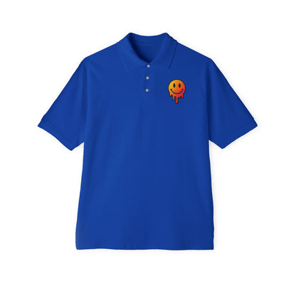 Smiley Face Men's Piqué Polo - Casual and Trendy Graphic Polo Shirt