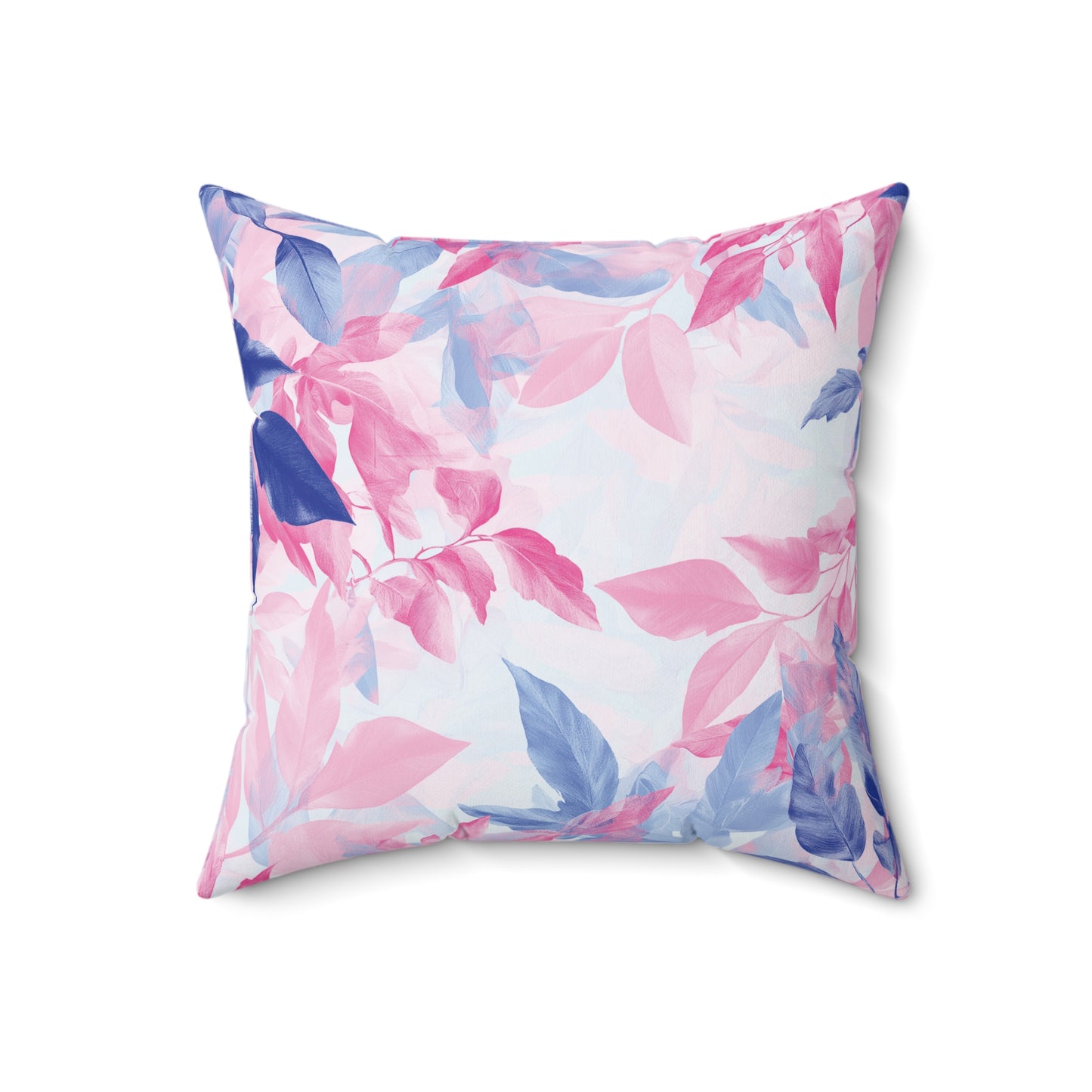 Decorative Pillow - Colorful Pastel Leaves in Pink & Blue Tones