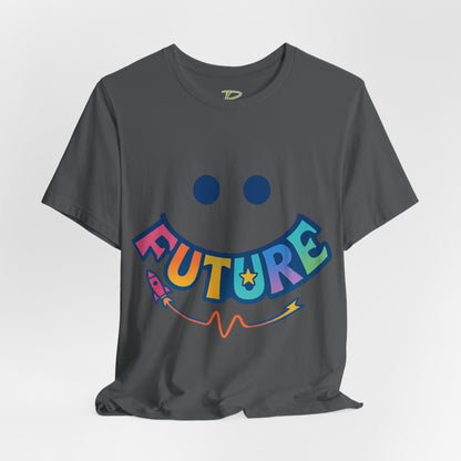 Colorful Future Smiley Unisex Tee - Vibrant Graphic T-Shirt for Optimism and Fun - Lightweight Fabric T-shirt